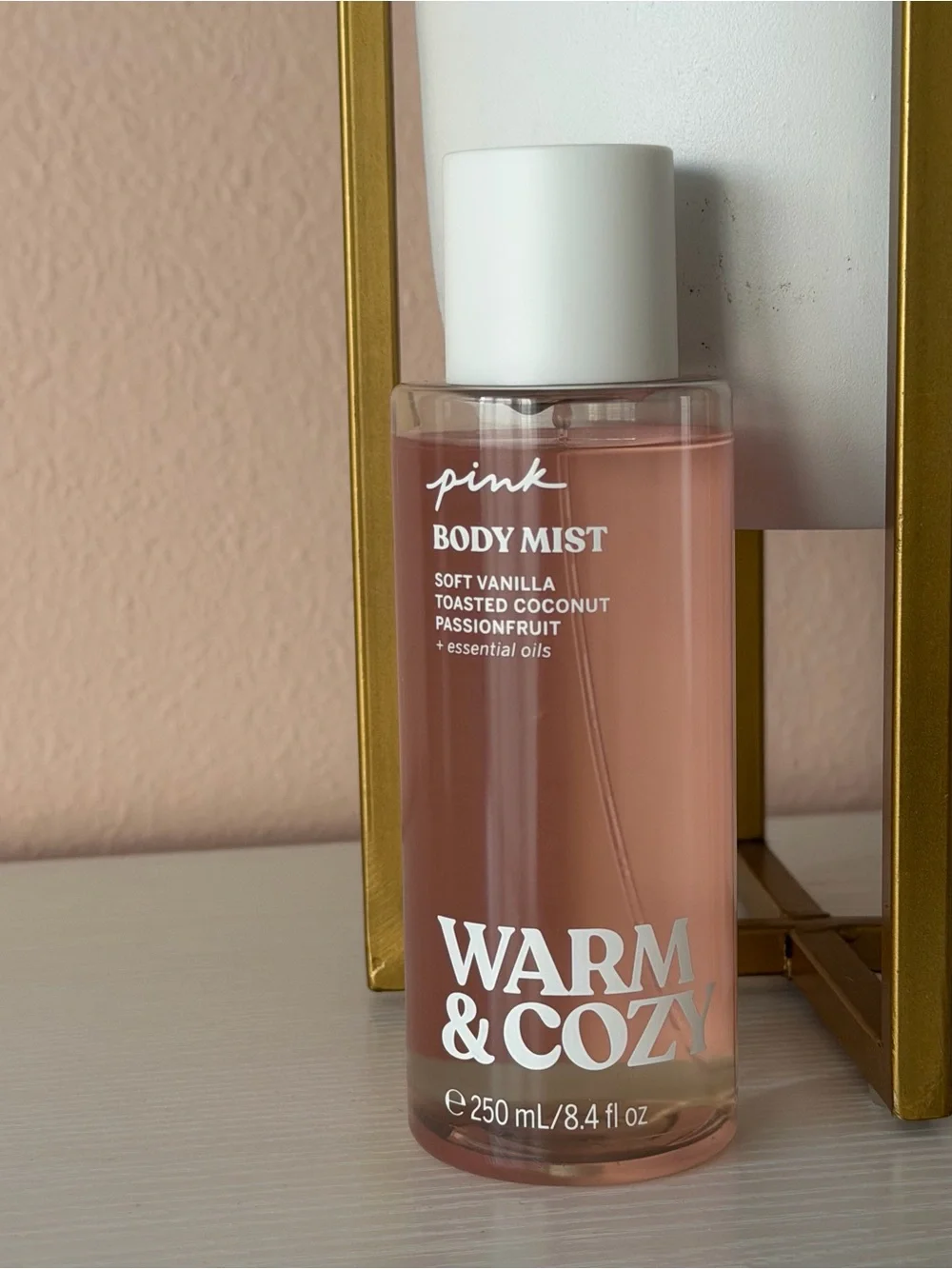 PINK Warm & Cozy Body Mist Scented Spray 8.4 oz – Soft Vanilla & Toasted Coconut